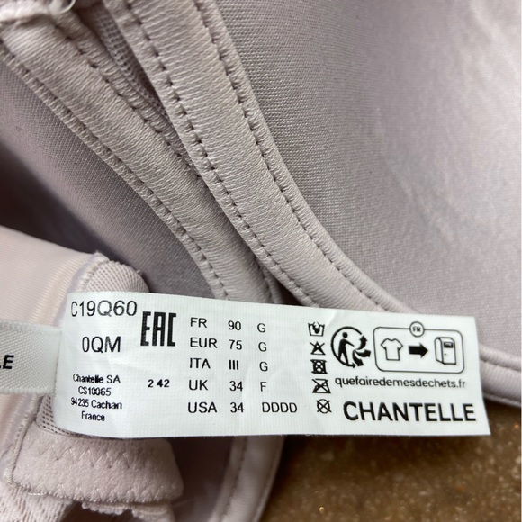 Chantelle 34G/34DDDD Lucie Lace Demi T-Shirt Bra NWOT - Picture 8 of 8